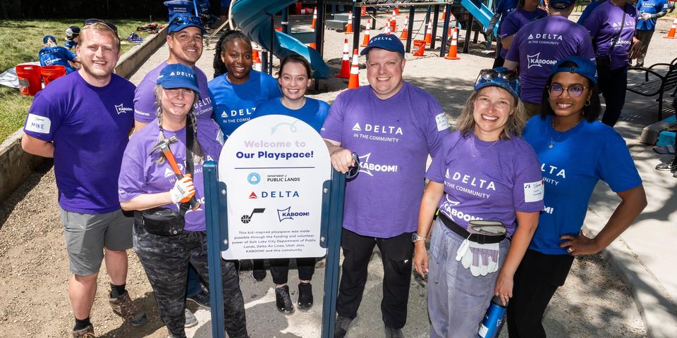 Delta Playground Delta builds 39th KABOOM! playground by partnering with the Utah Jazz ...