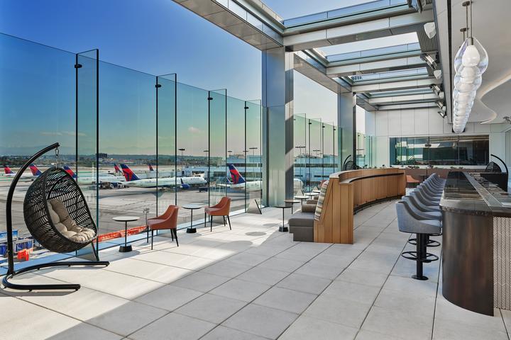 The Sky Deck at Delta's LAX Sky Club, which was part of the first phase of the Delta Sky Way at LAX project.