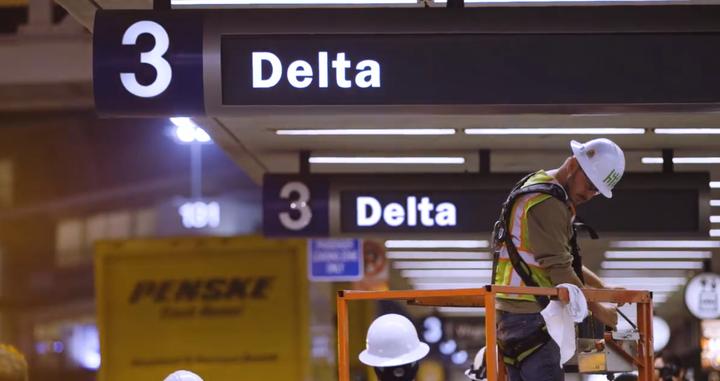 Construction during the early stages of Delta's terminal move at LAX.